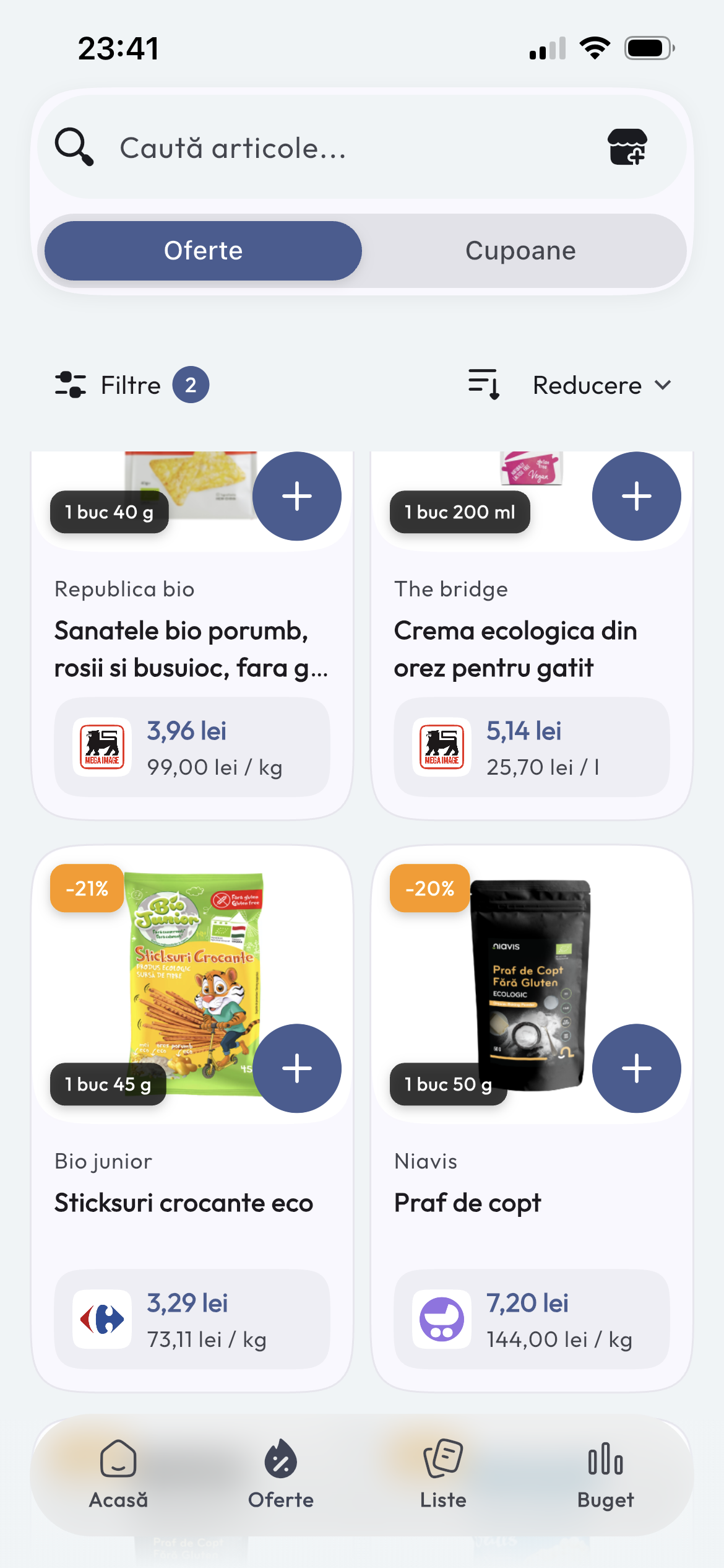 Promotion and basket comparison screen